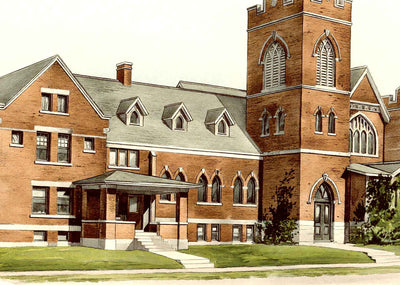 M.E. Church Shelby Ohio in 1906 Vintage Print (7 Sizes) - Enhanced