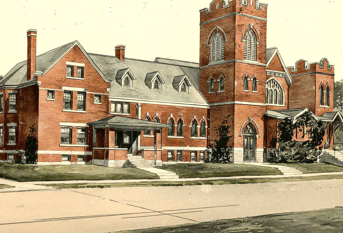 M.E. Church Shelby Ohio in 1906 Vintage Print (7 Sizes) - High Quality