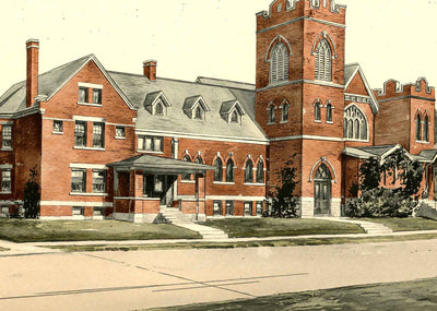 M.E. Church Shelby Ohio in 1906 Vintage Print (7 Sizes) - High Quality