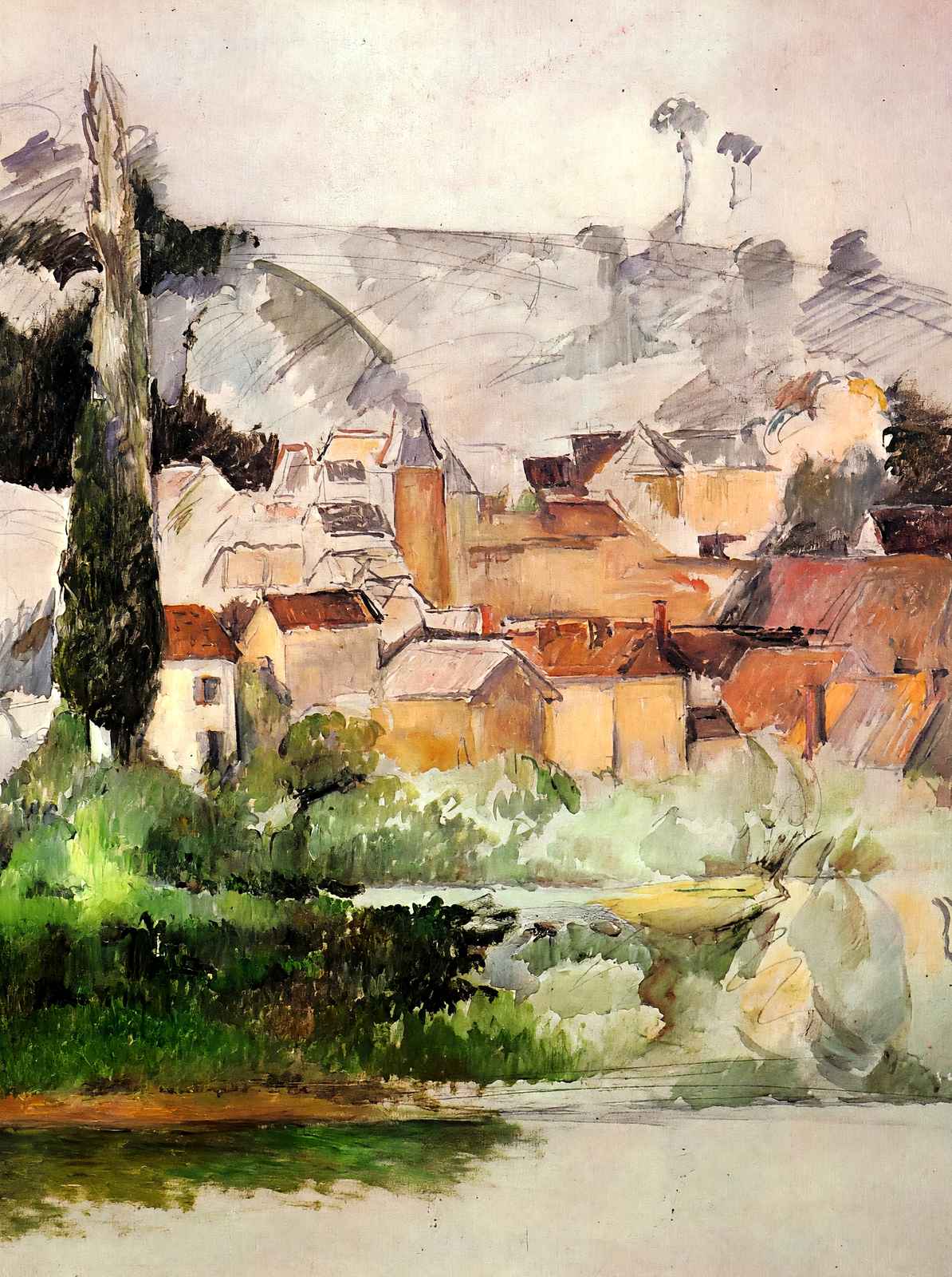 Medan Chateau and Village 1885 Painting by Paul Cezanne Fine Art Print (6 Sizes)