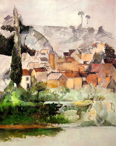 Medan Chateau and Village art print by Paul Cezanne (1885)