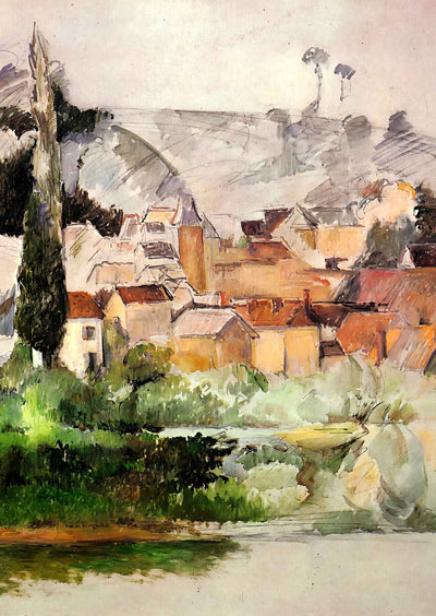 Medan Chateau and Village 1885 Painting by Paul Cezanne Fine Art Print (6 Sizes)