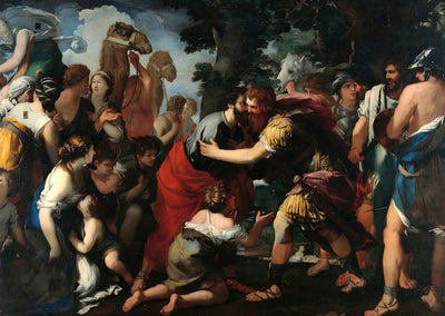 Meeting Between Esau and Jacob by Giovanni Maria Bottala Art Print (6 Sizes)
