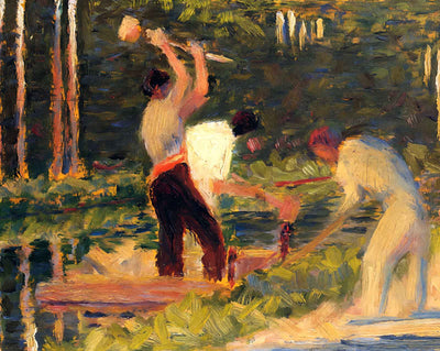 Men Laying Stakes fine art print by Georges Seurat (1883)