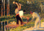 Men Laying Stakes Art Print 1883 Painting by Georges Seurat (6 Sizes) - Restored