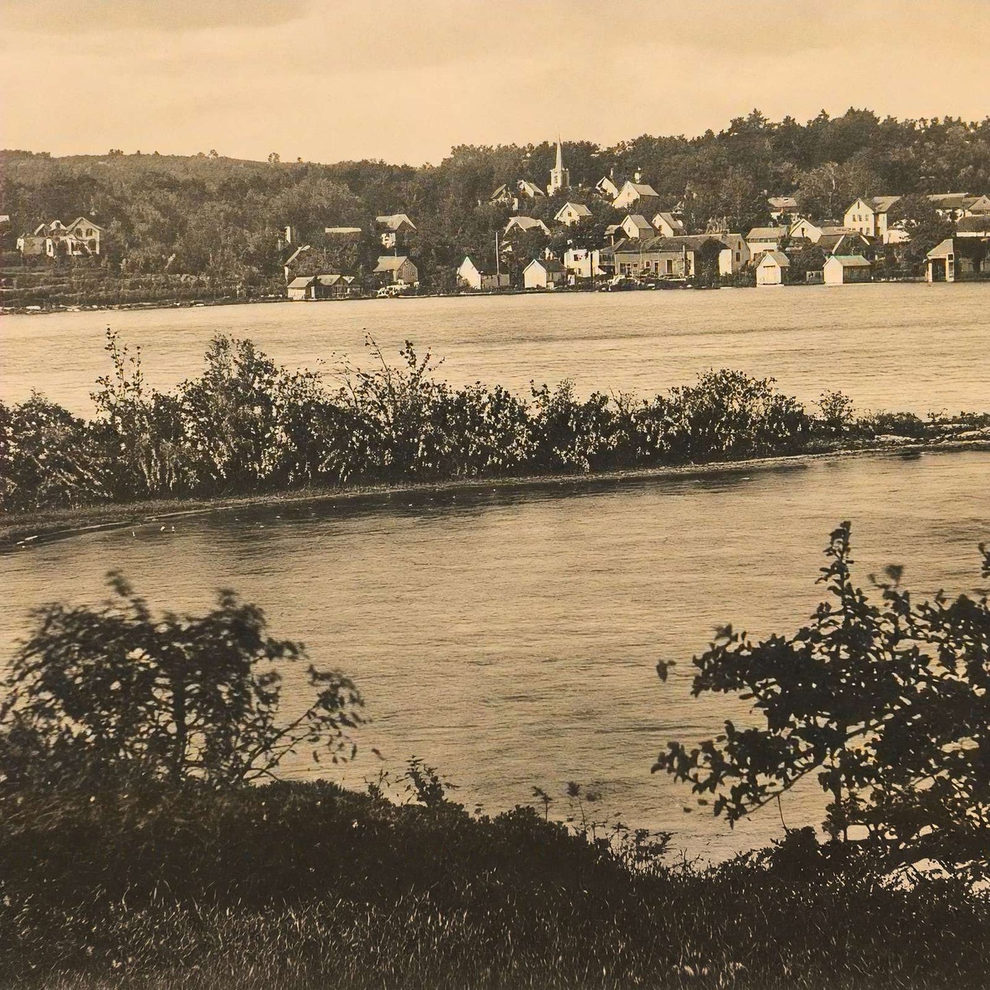 From Moses Point Lake Winnipesaukee Meredith NH Vintage Print (7 Sizes)