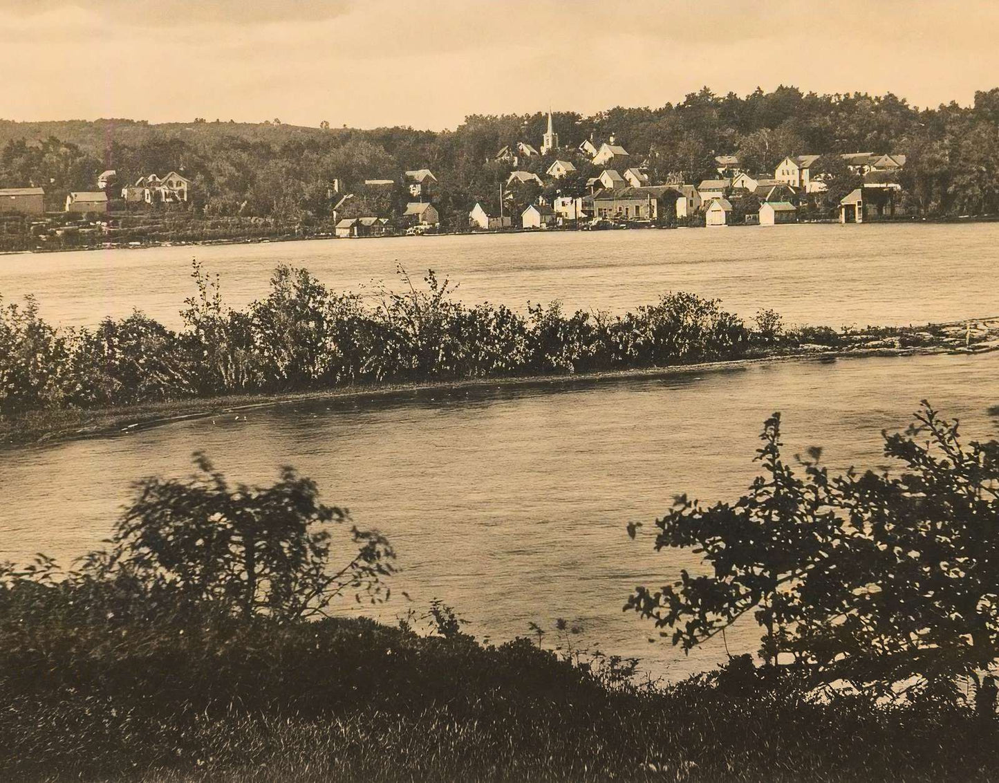 From Moses Point Lake Winnipesaukee Meredith NH Vintage Print (7 Sizes)
