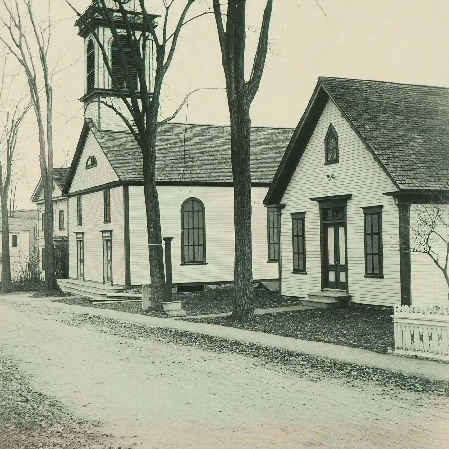 Congregational Church and Chapel Meredith NH in 1905 Vintage Print (7 Sizes)