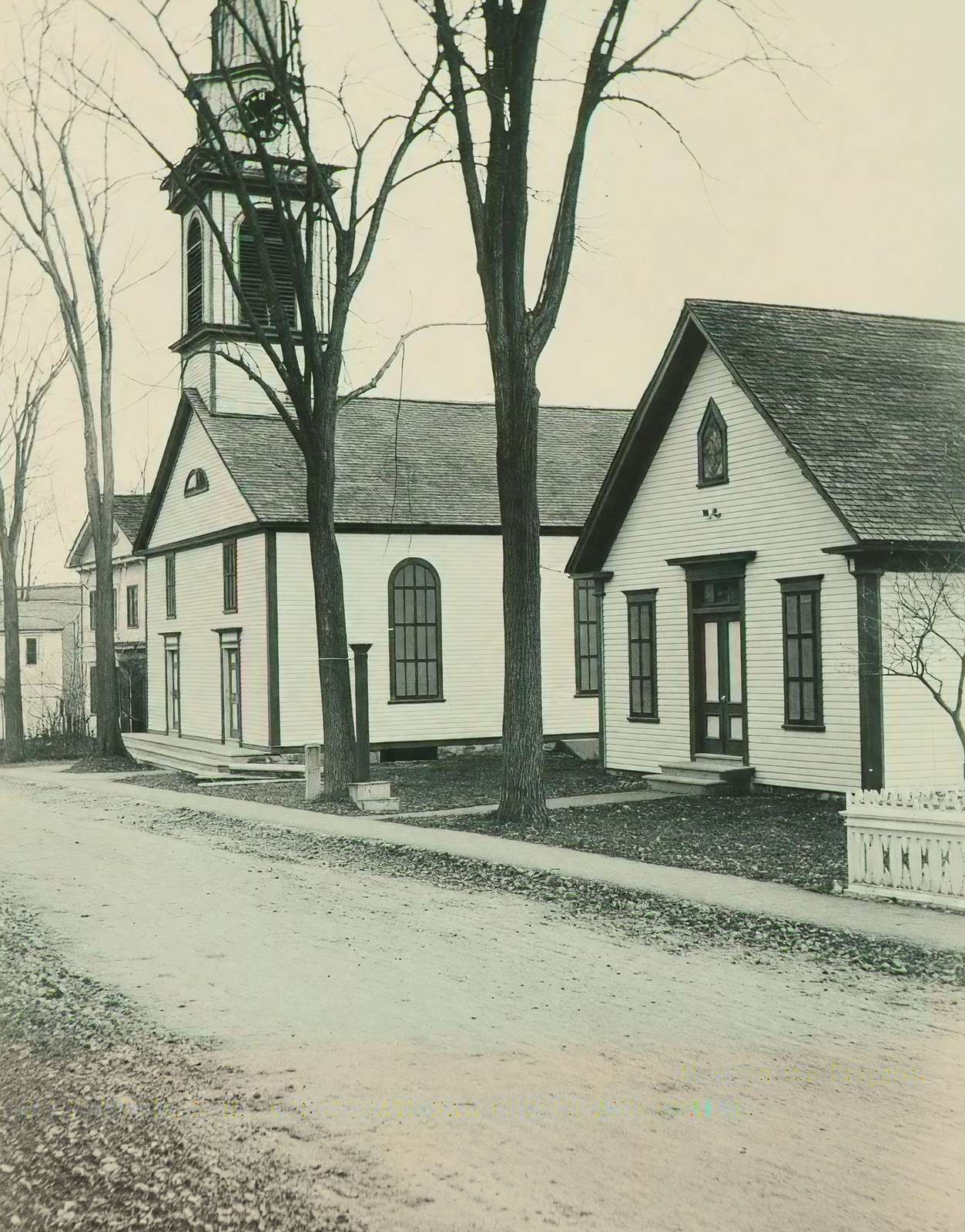 Congregational Church and Chapel Meredith NH in 1905 Vintage Print (7 Sizes)