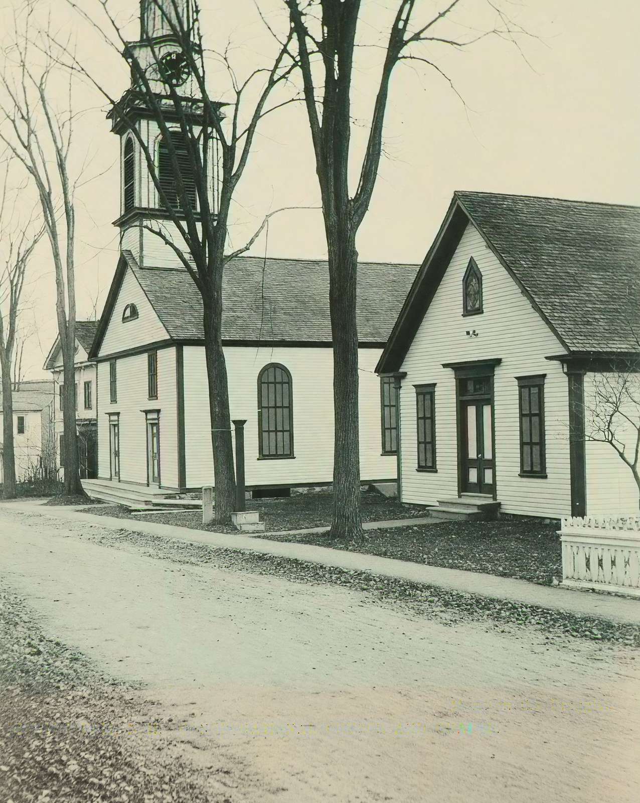 Congregational Church and Chapel in 1905 vintage photo print