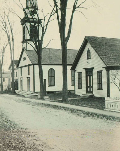 Congregational Church and Chapel in 1905 vintage photo print