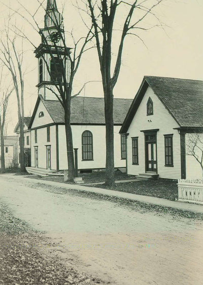 Congregational Church and Chapel Meredith NH in 1905 Vintage Print (7 Sizes)