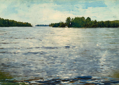 Messalonskee Lake from Hallett's Island Maine in 1905 Art Print (7 Sizes)