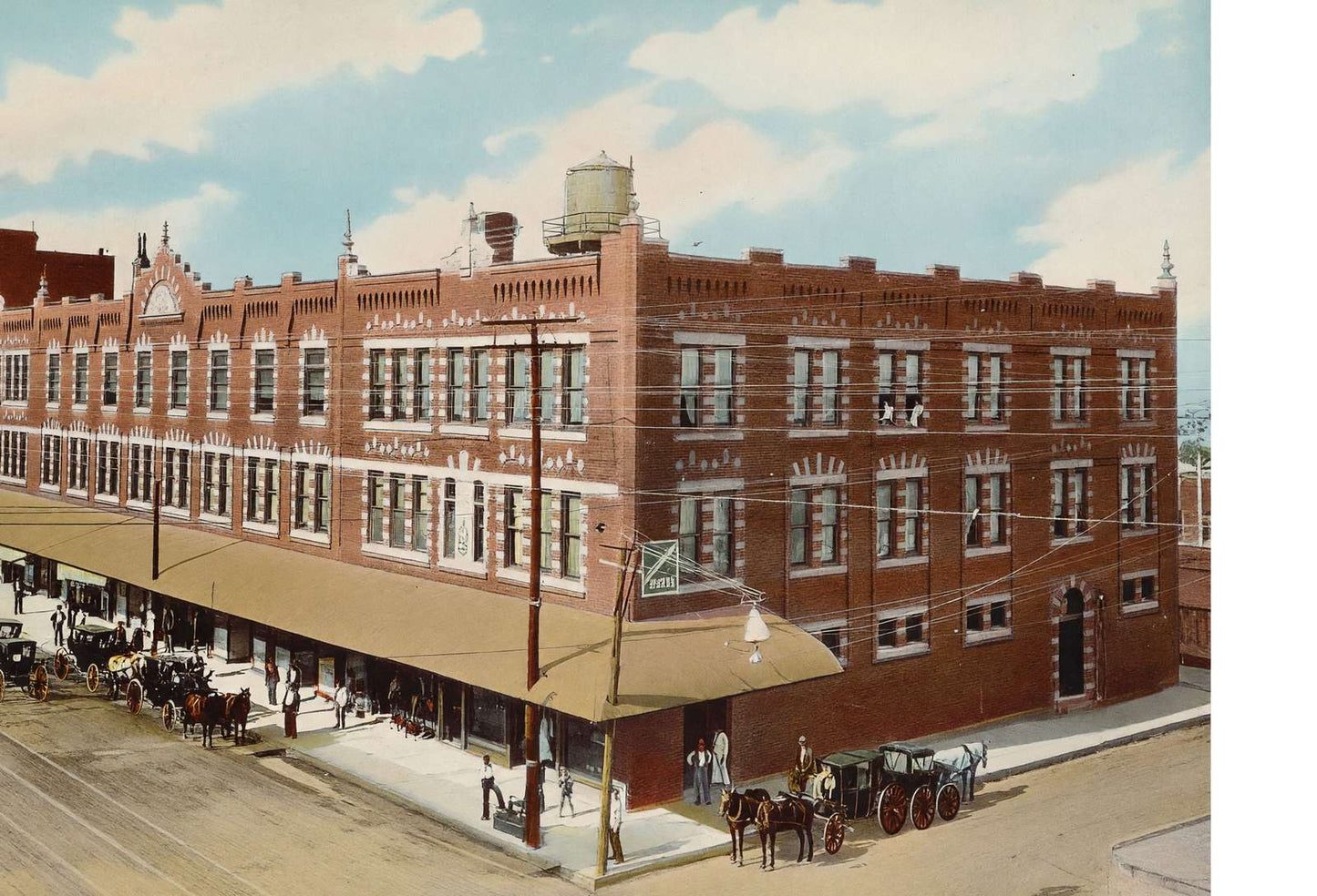 Metropolitan Hotel Fort Worth in 1906 Vintage Print (7 Sizes) - Premium Print