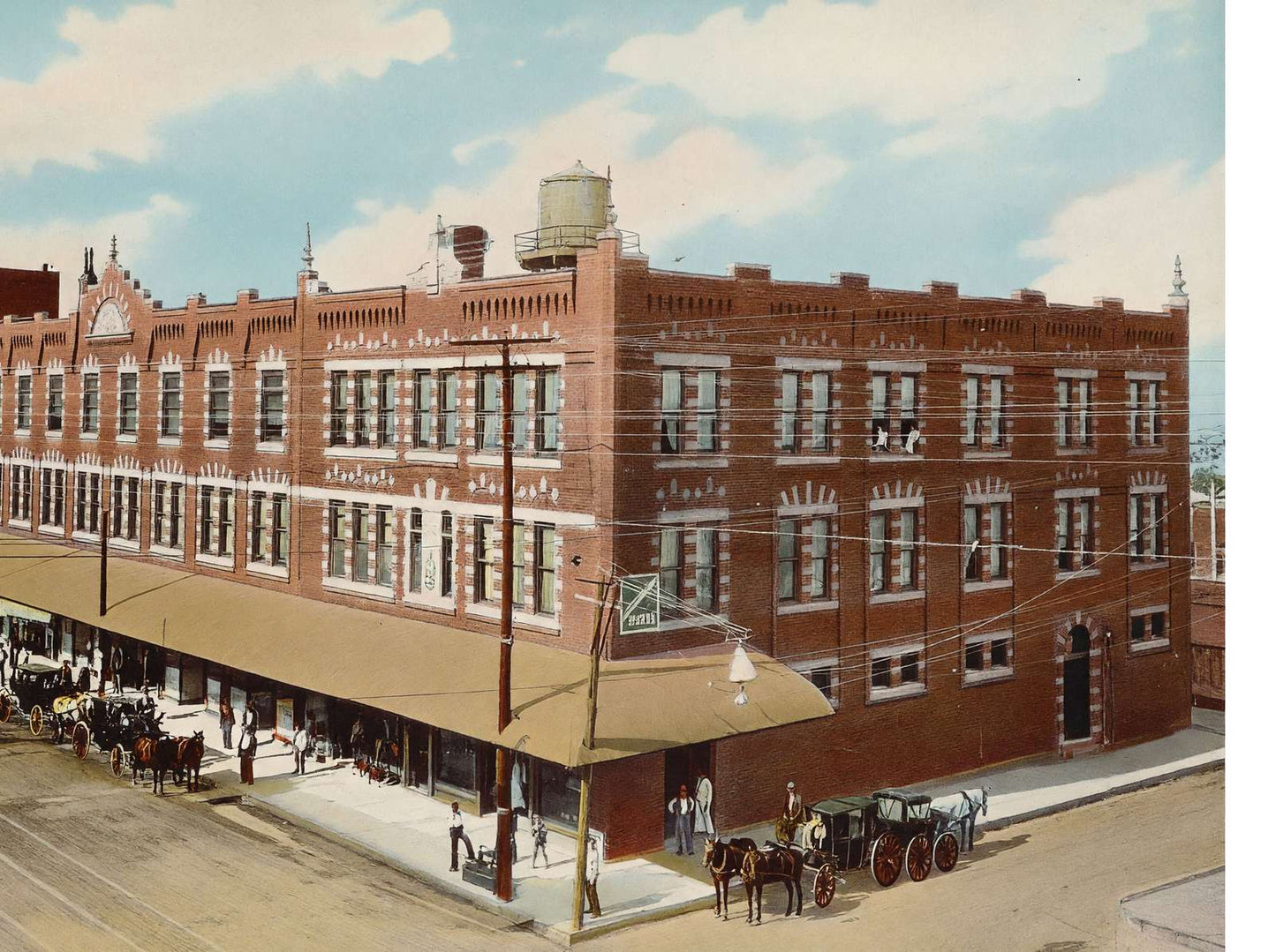 Metropolitan Hotel Fort Worth in 1906 Vintage Print (7 Sizes) - Premium Print