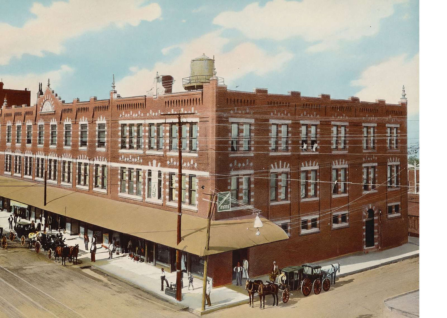 Metropolitan Hotel Fort Worth in 1906 Vintage Print (7 Sizes) - Premium Print