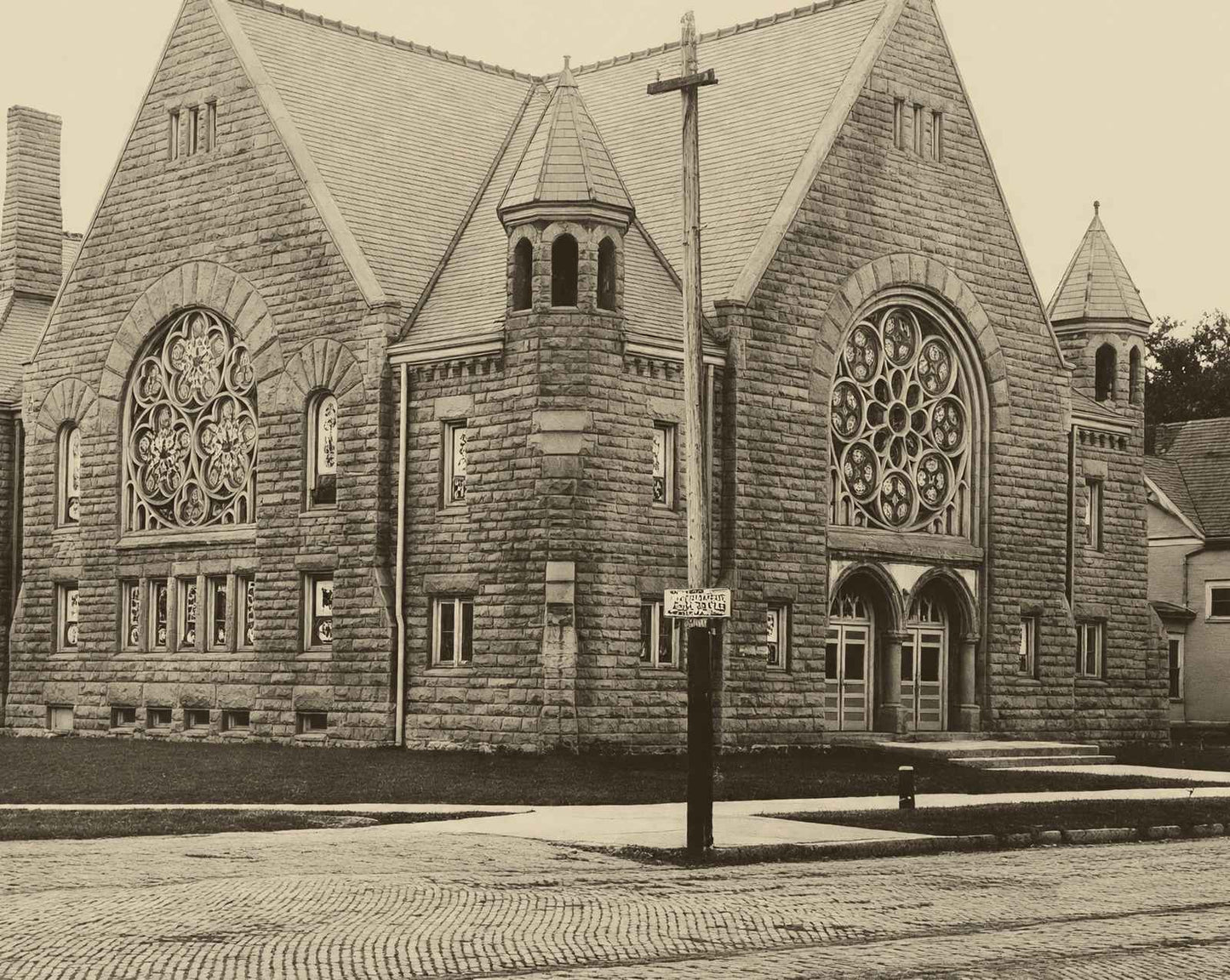 Methodist Church in Marshalltown in 1905 vintage photo