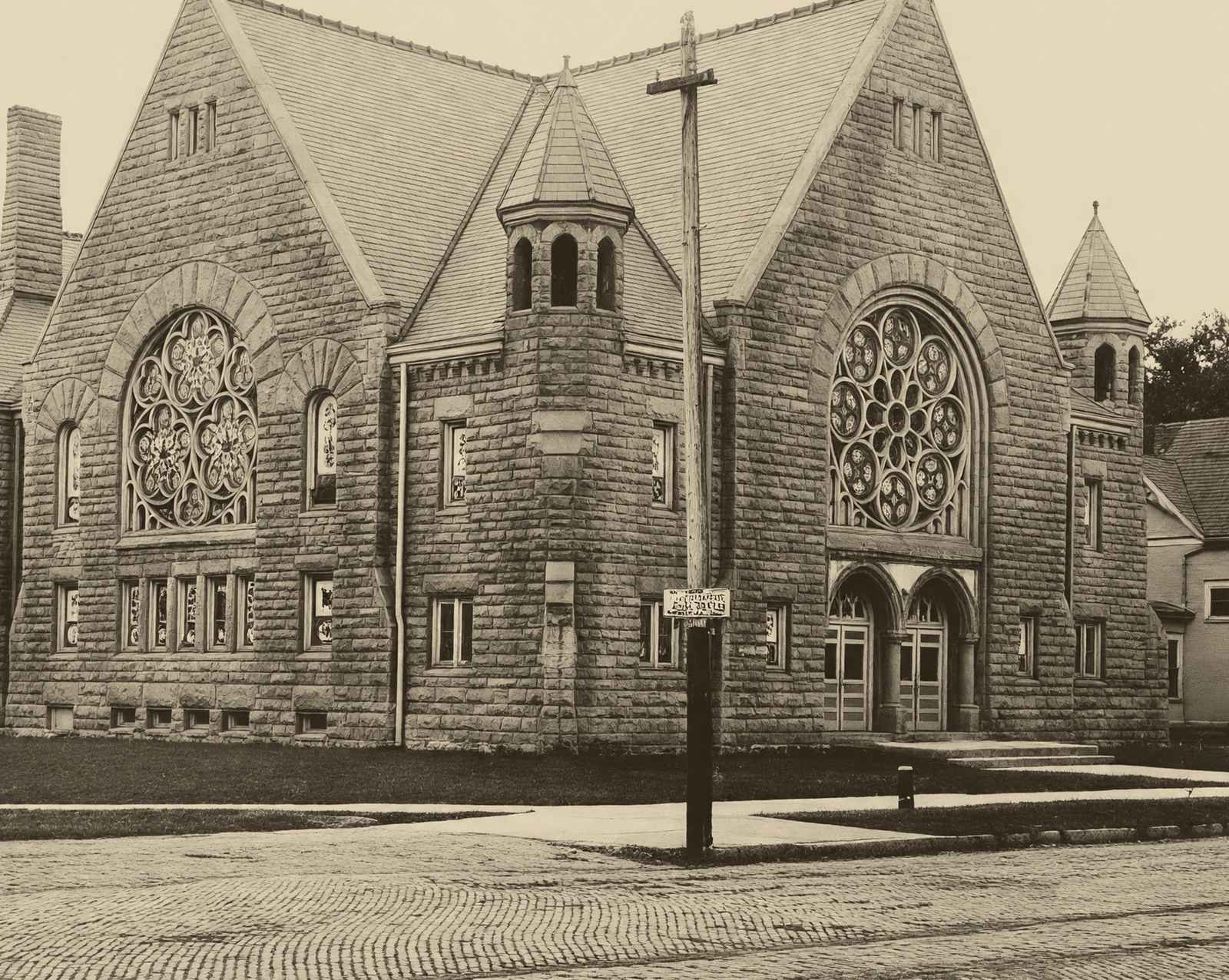 Methodist Church in Marshalltown in 1905 vintage photo