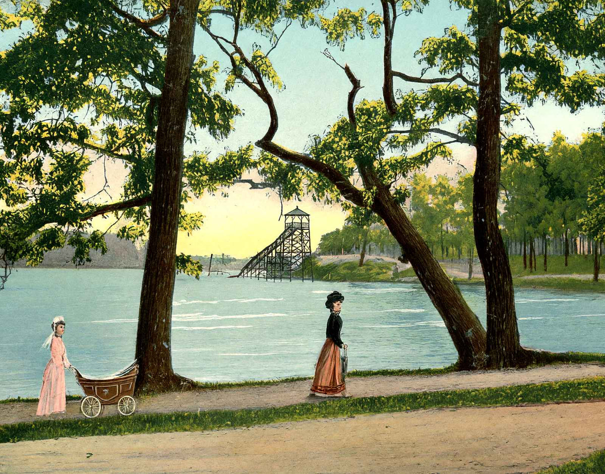 Meyers Lake Canton Ohio in 1907 Vintage Print (7 Sizes) - Premium Print