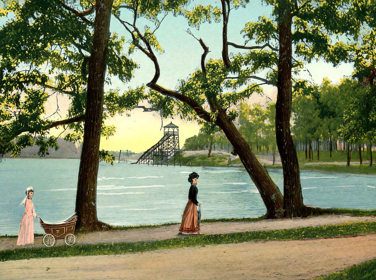 Meyers Lake Canton Ohio in 1907 Vintage Print (7 Sizes) - Premium Print