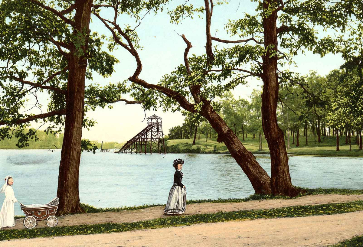 Meyers Lake Canton Ohio in 1907 Vintage Print (7 Sizes) - Restored