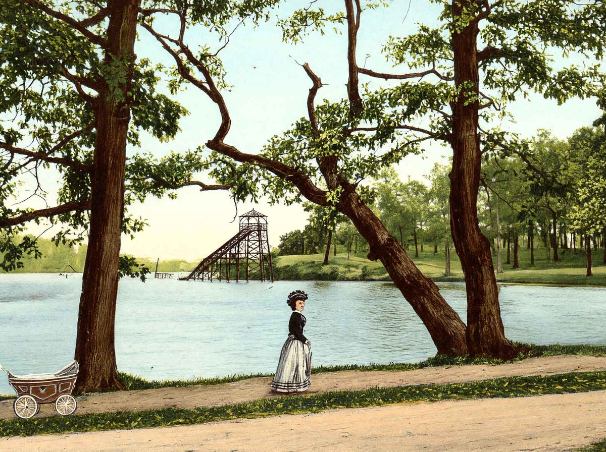 Meyers Lake Canton Ohio in 1907 Vintage Print (7 Sizes) - Restored