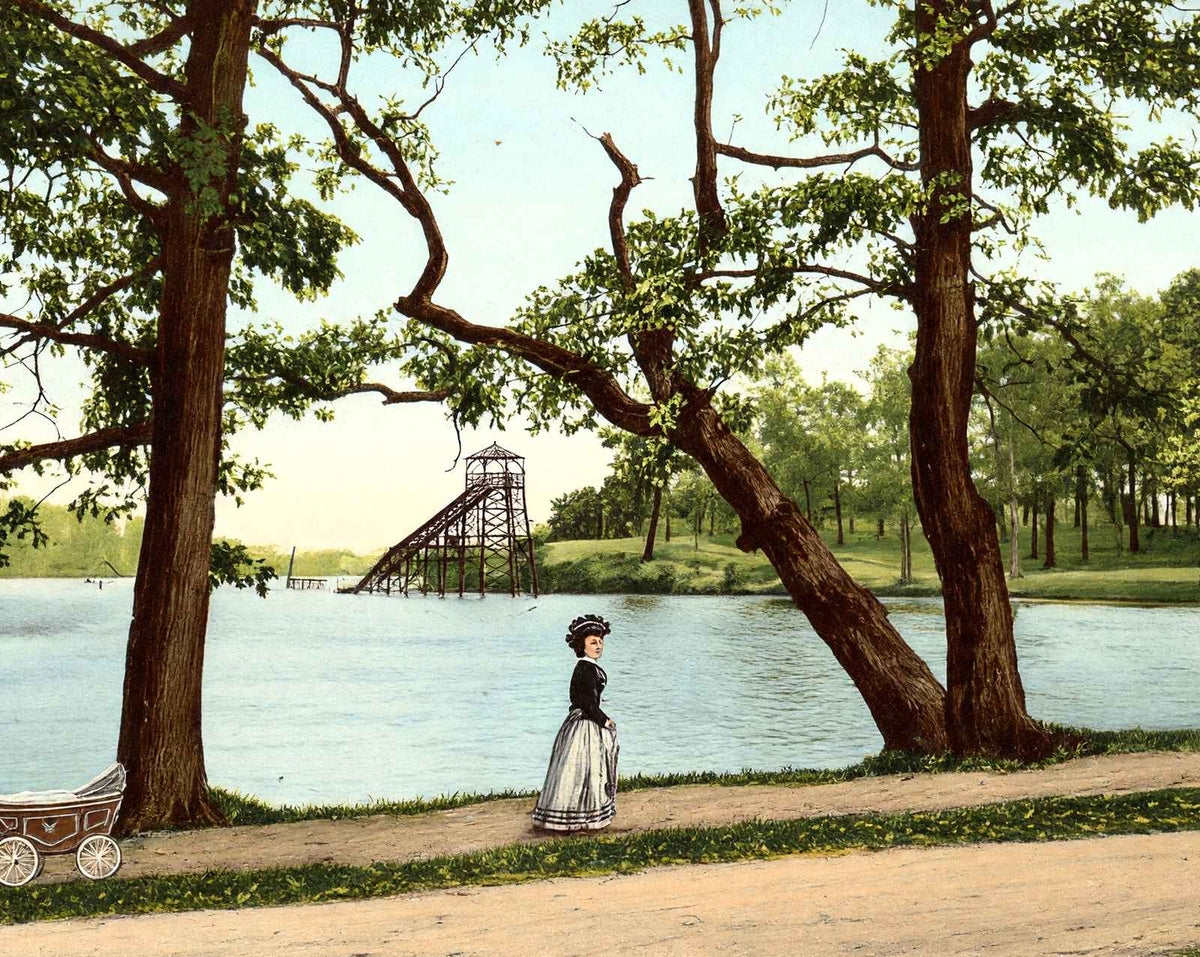 Meyers Lake in Canton in 1907 vintage print