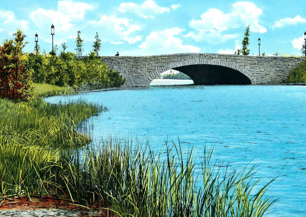Middle Bridge Jackson Park Chicago in 1905 Vintage Print (7 Sizes)
