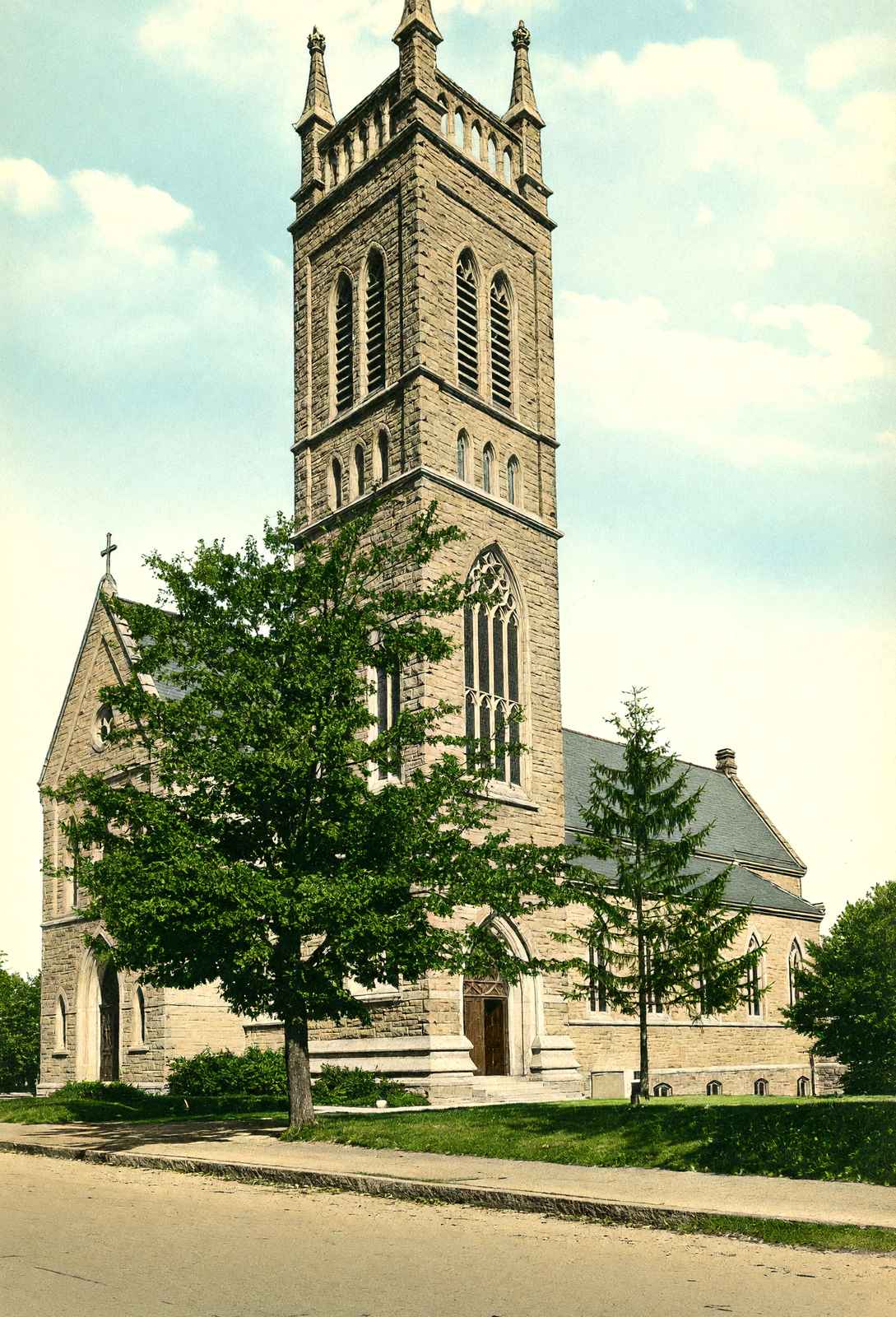 St Mary's Catholic Church, Milford, MA in 1905 Vintage Print (7 Sizes)