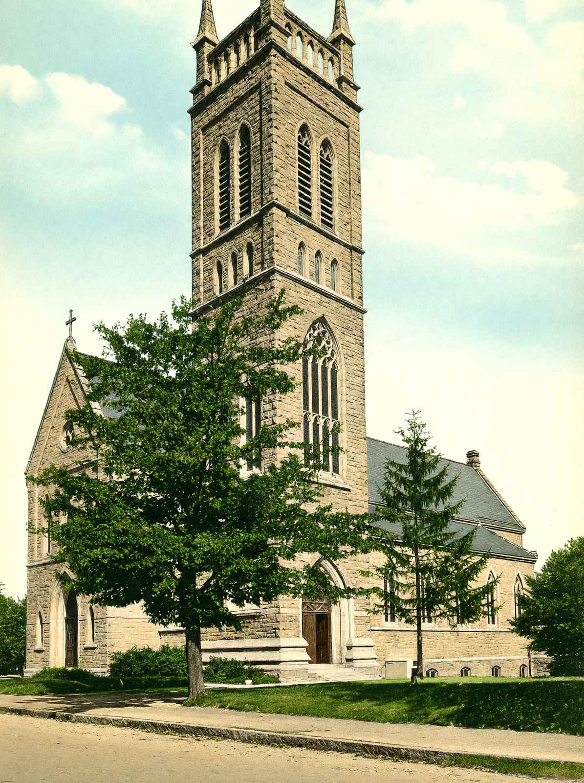 St Mary's Catholic Church, Milford, MA in 1905 Vintage Print (7 Sizes)