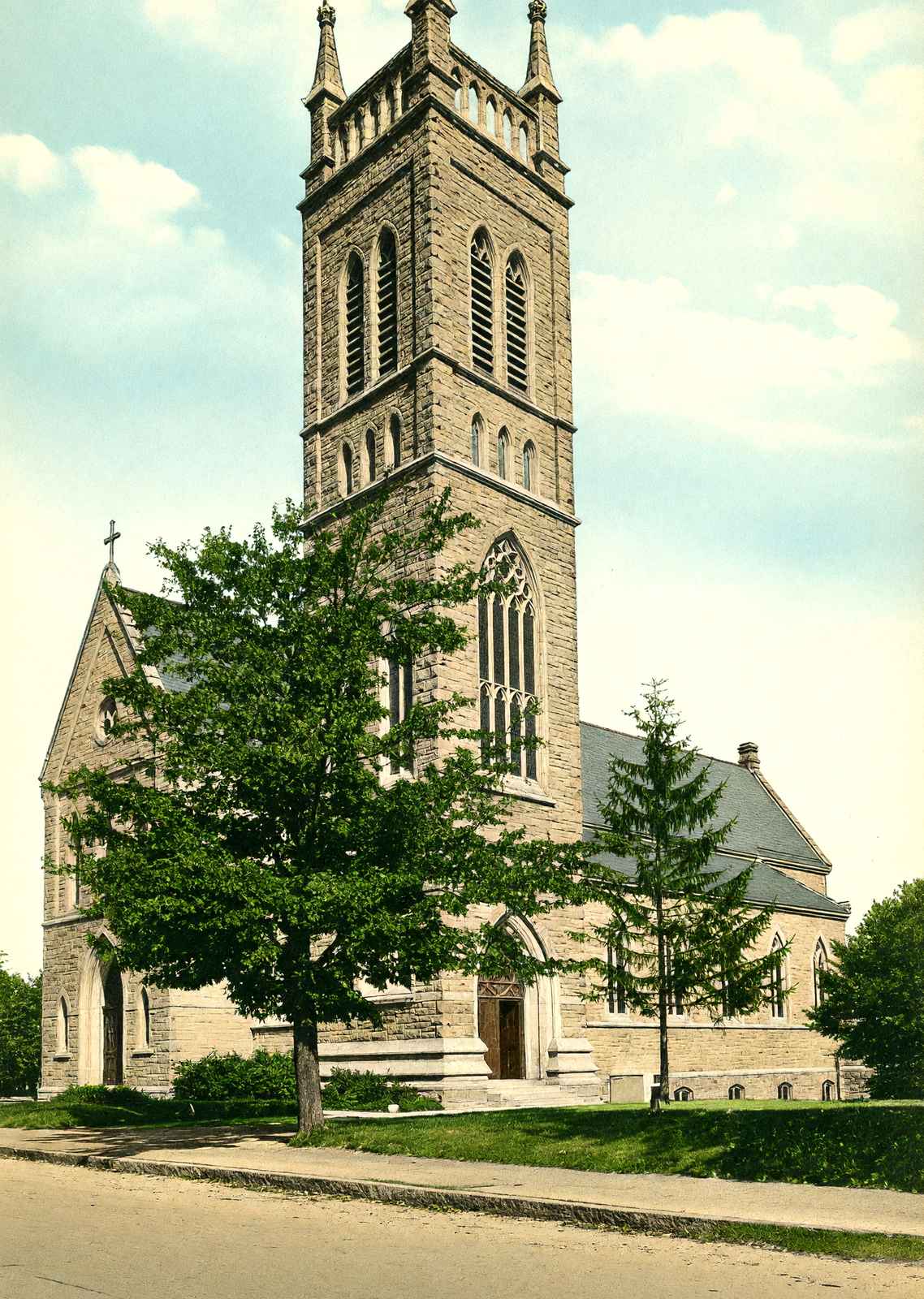 St Mary's Catholic Church, Milford, MA in 1905 Vintage Print (7 Sizes)