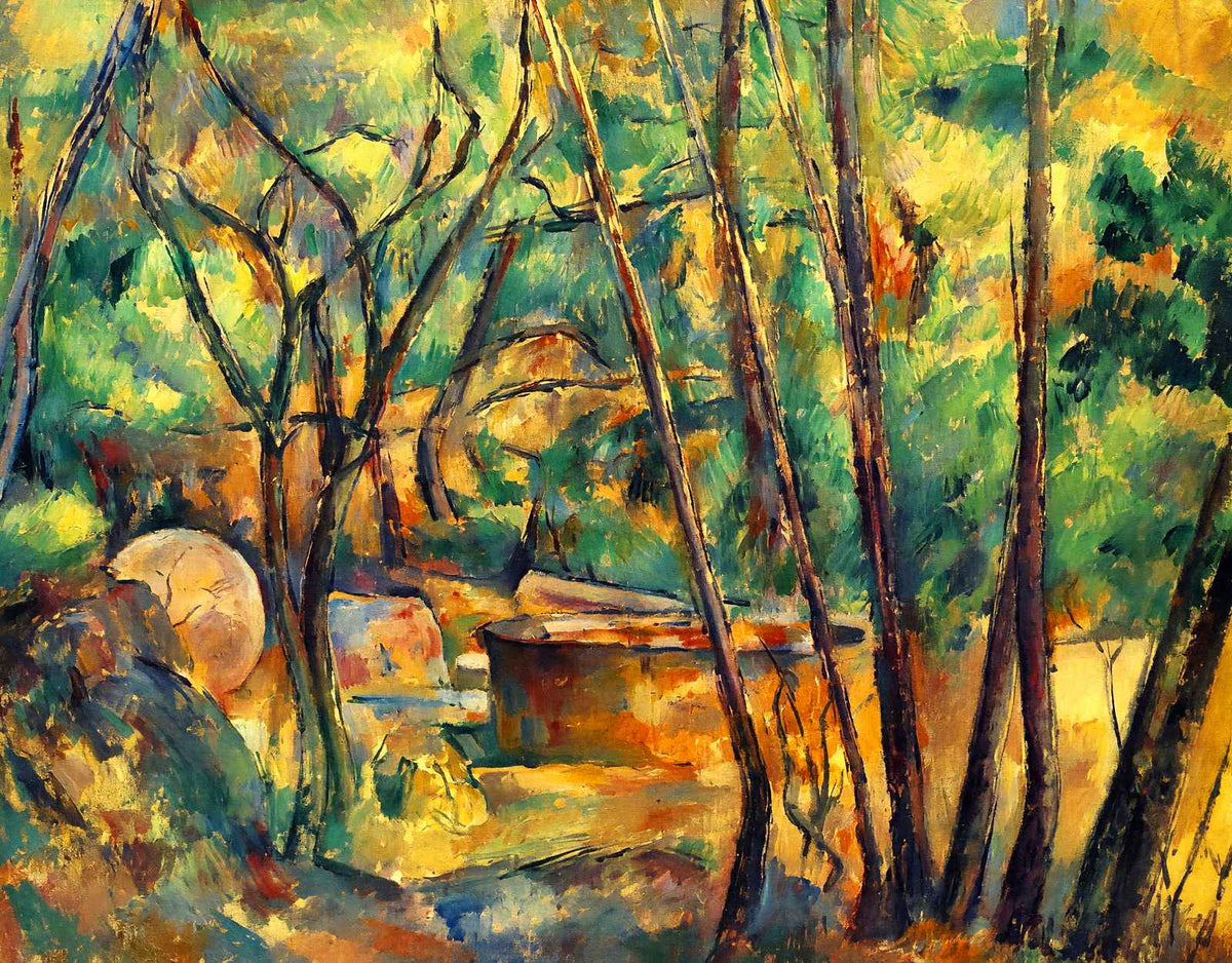 Millstone and Cistern Under Trees 1894 by Paul Cezanne Art Print (6 Sizes)
