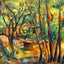 Millstone and Cistern Under Trees painting by Paul Cezanne (1894)