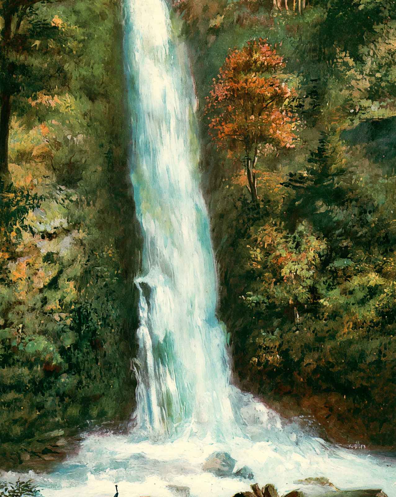 Mill Creek Falls in 1908 vintage print