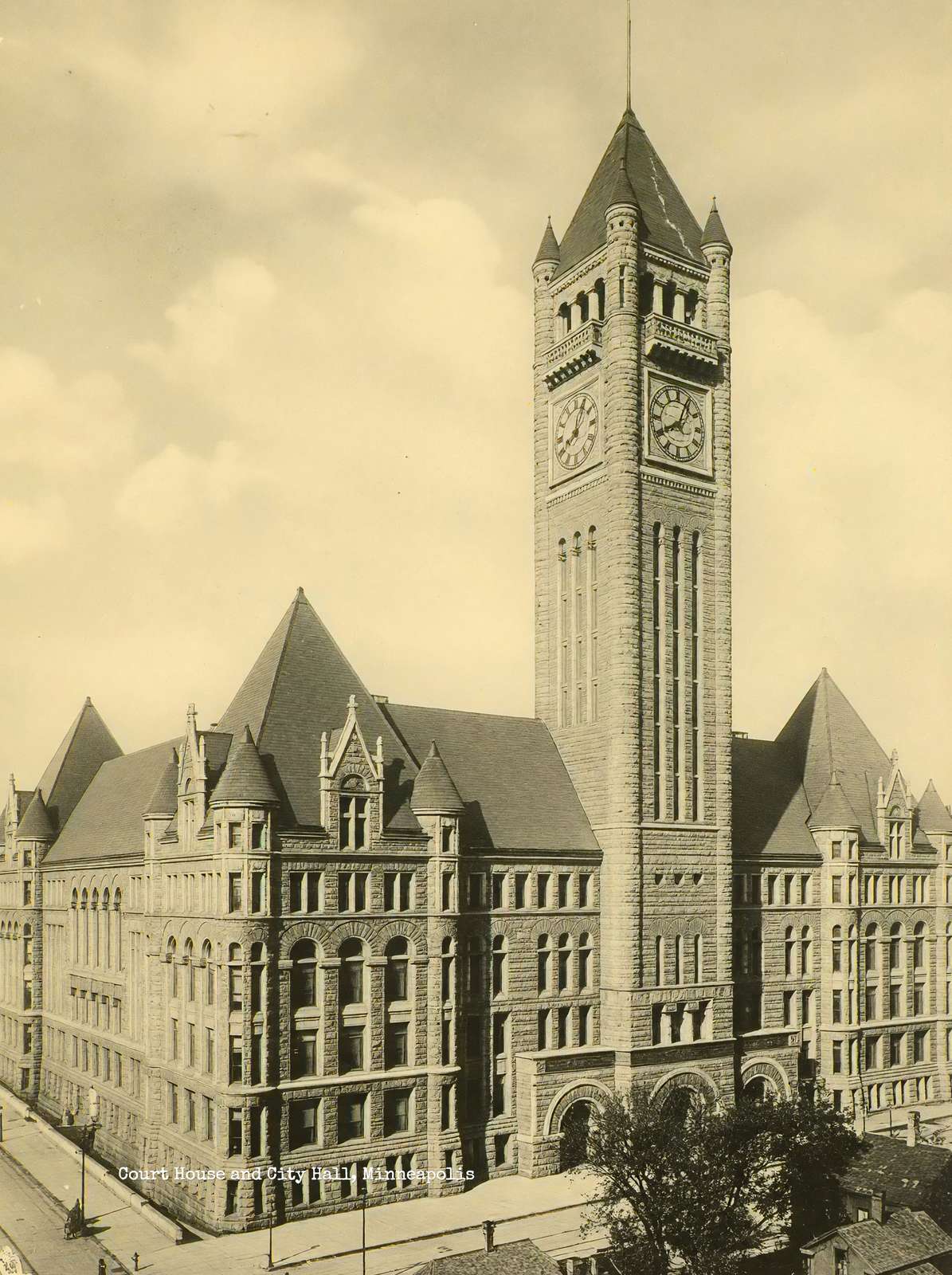 Court House and City Hall Minneapolis in 1906 Vintage Print (7 Sizes)