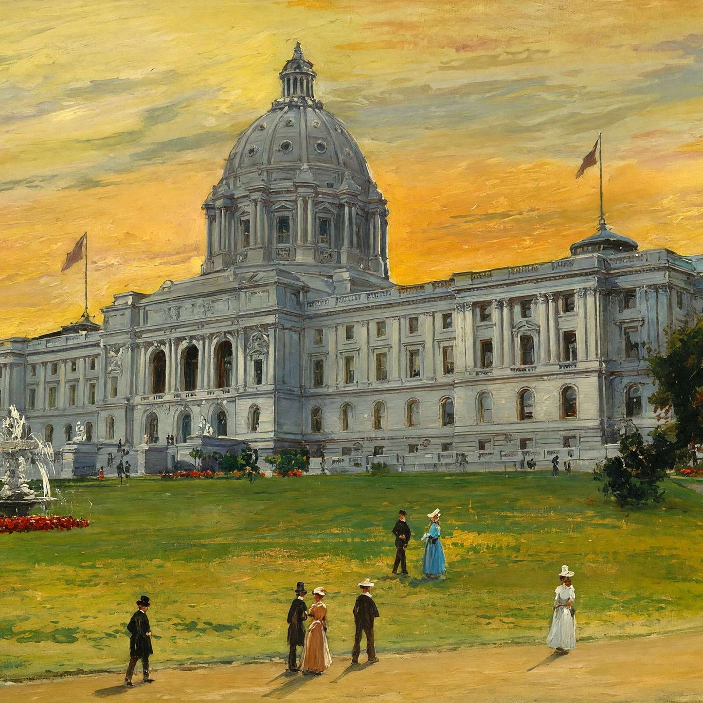 Minnesota State Capitol St Paul in 1906 Art Print (7 Sizes) - Restored