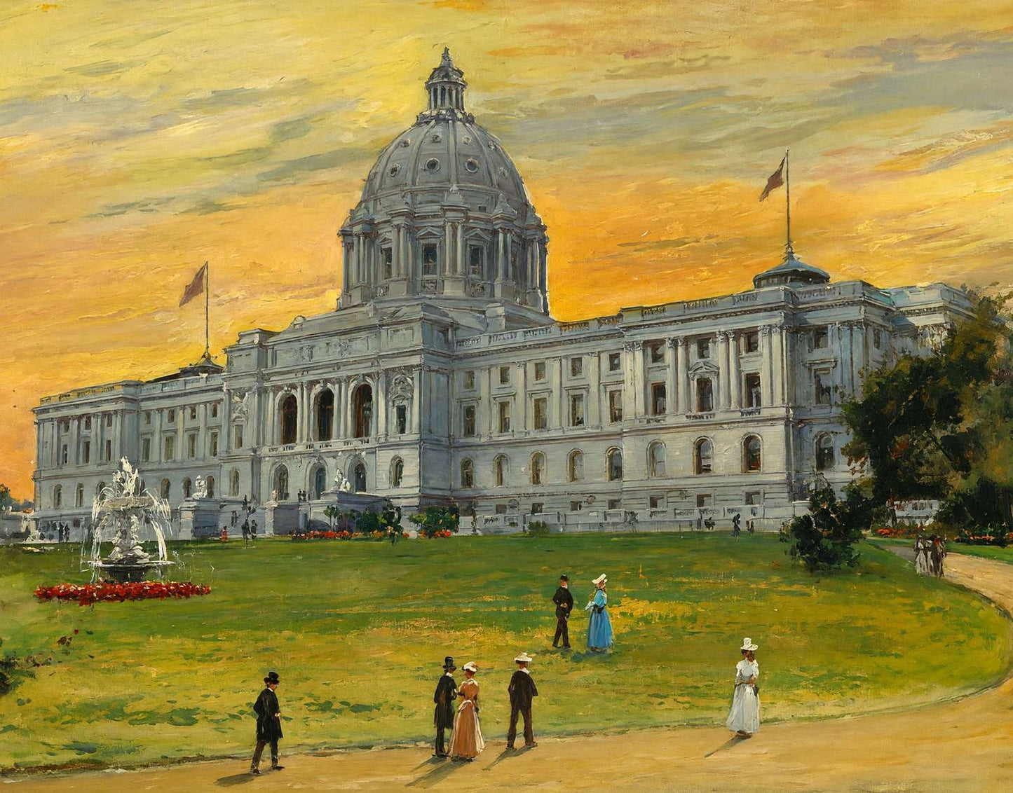 Minnesota State Capitol St Paul in 1906 Art Print (7 Sizes) - Restored