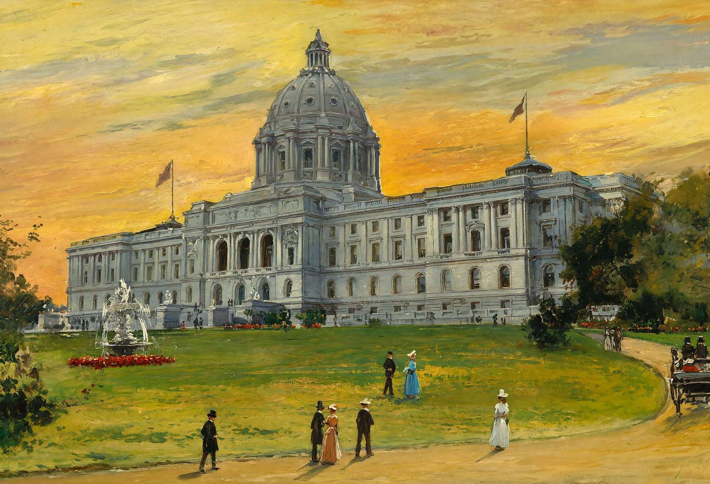 Minnesota State Capitol St Paul in 1906 Art Print (7 Sizes) - Restored