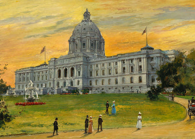 Minnesota State Capitol St Paul in 1906 Art Print (7 Sizes) - Restored