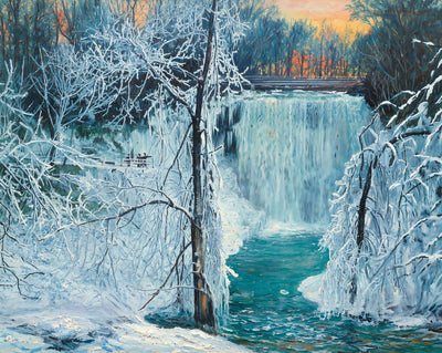 Minnehaha Falls in Winter in 1906 art print