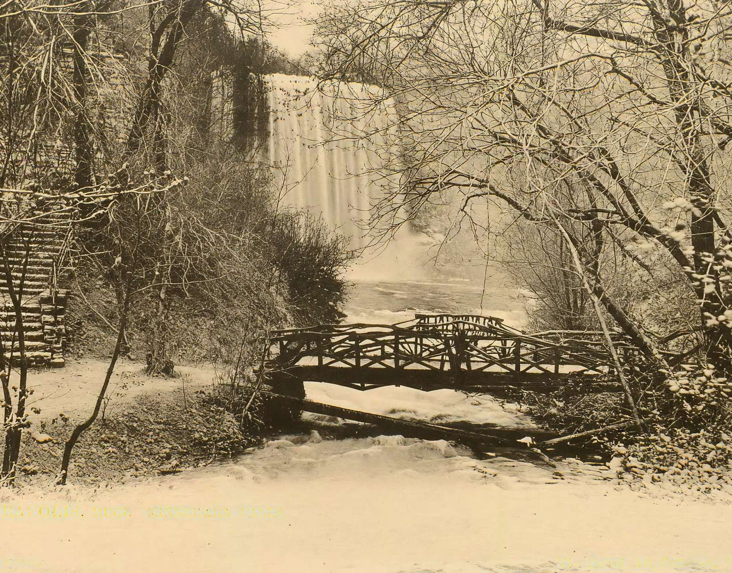 Minnehaha Falls Minneapolis in 1906 Vintage Print (7 Sizes) - Reproduction