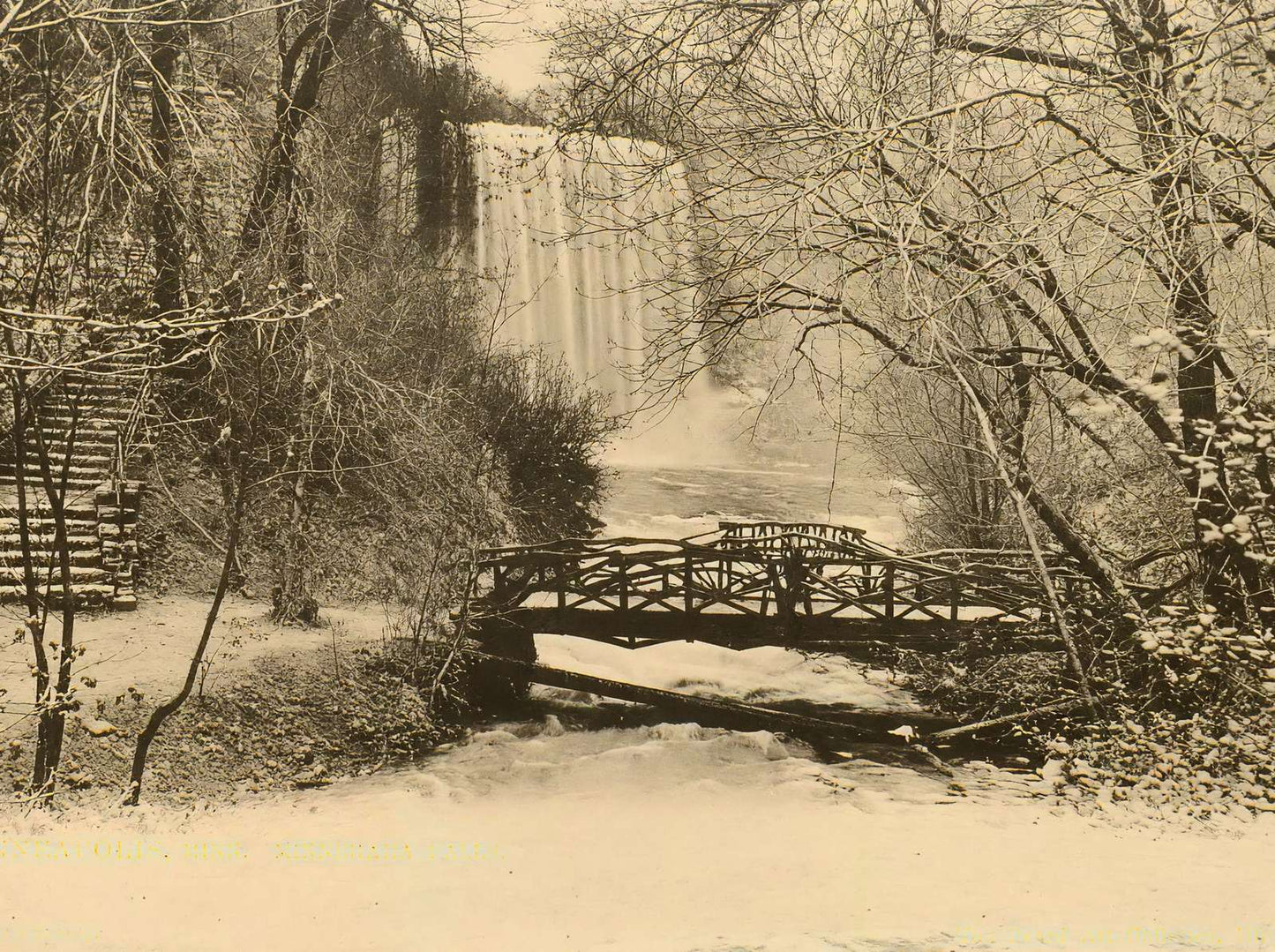 Minnehaha Falls Minneapolis in 1906 Vintage Print (7 Sizes) - Reproduction
