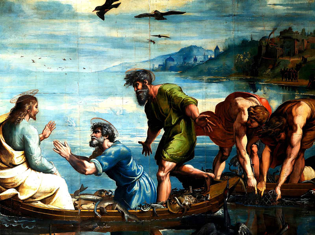 Miraculous Draught of Fishes Fine Art Print 1515 Painting by Raphael (6 Sizes)