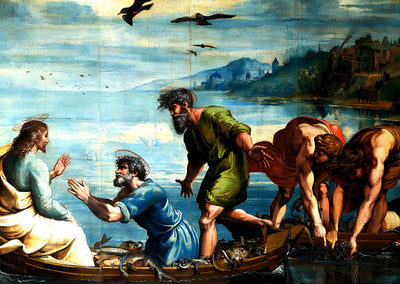 Miraculous Draught of Fishes Fine Art Print 1515 Painting by Raphael (6 Sizes)