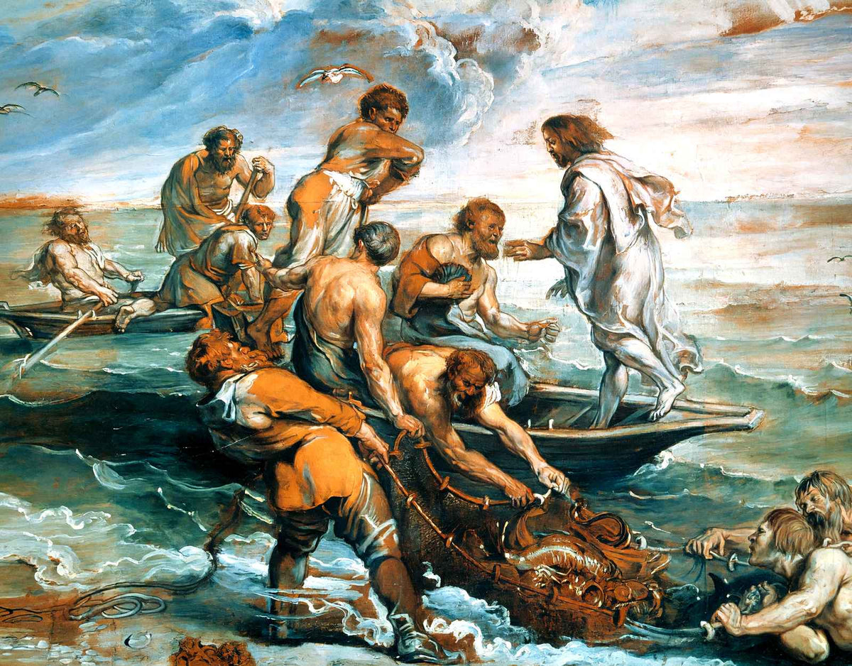 Miraculous Draught of Fishes Art Print 1500 Painting by Raphael (6 Sizes)