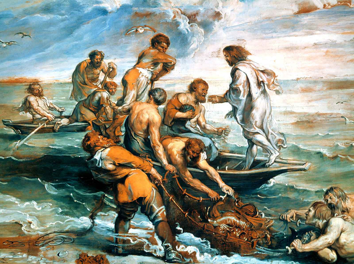 Miraculous Draught of Fishes Art Print 1500 Painting by Raphael (6 Sizes)