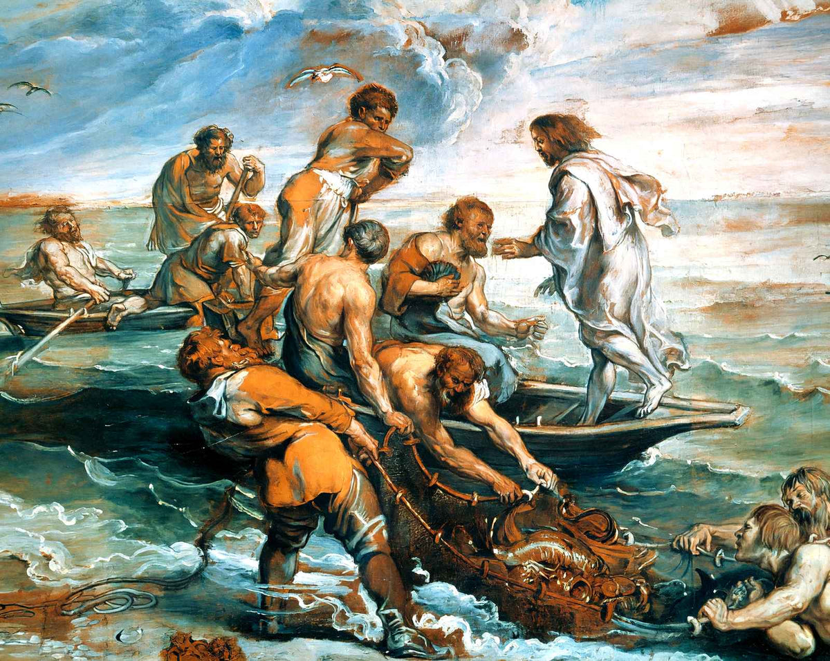 Miraculous Draught of Fishes fine art print by Raphael (1500)