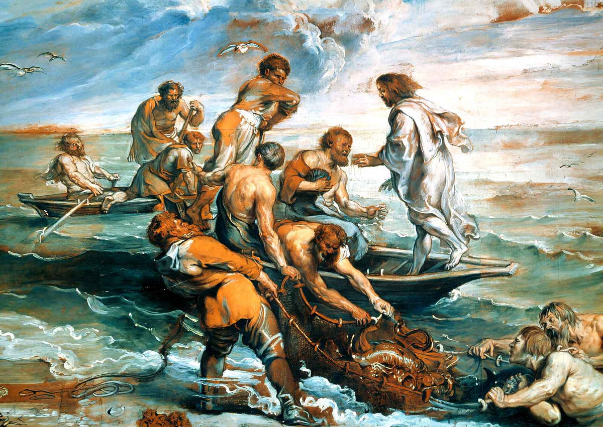Miraculous Draught of Fishes Art Print 1500 Painting by Raphael (6 Sizes)