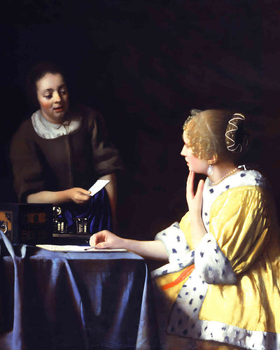 Mistress and Maid (Lady with Her Maidservant Holding a Letter ) 8x10" Print