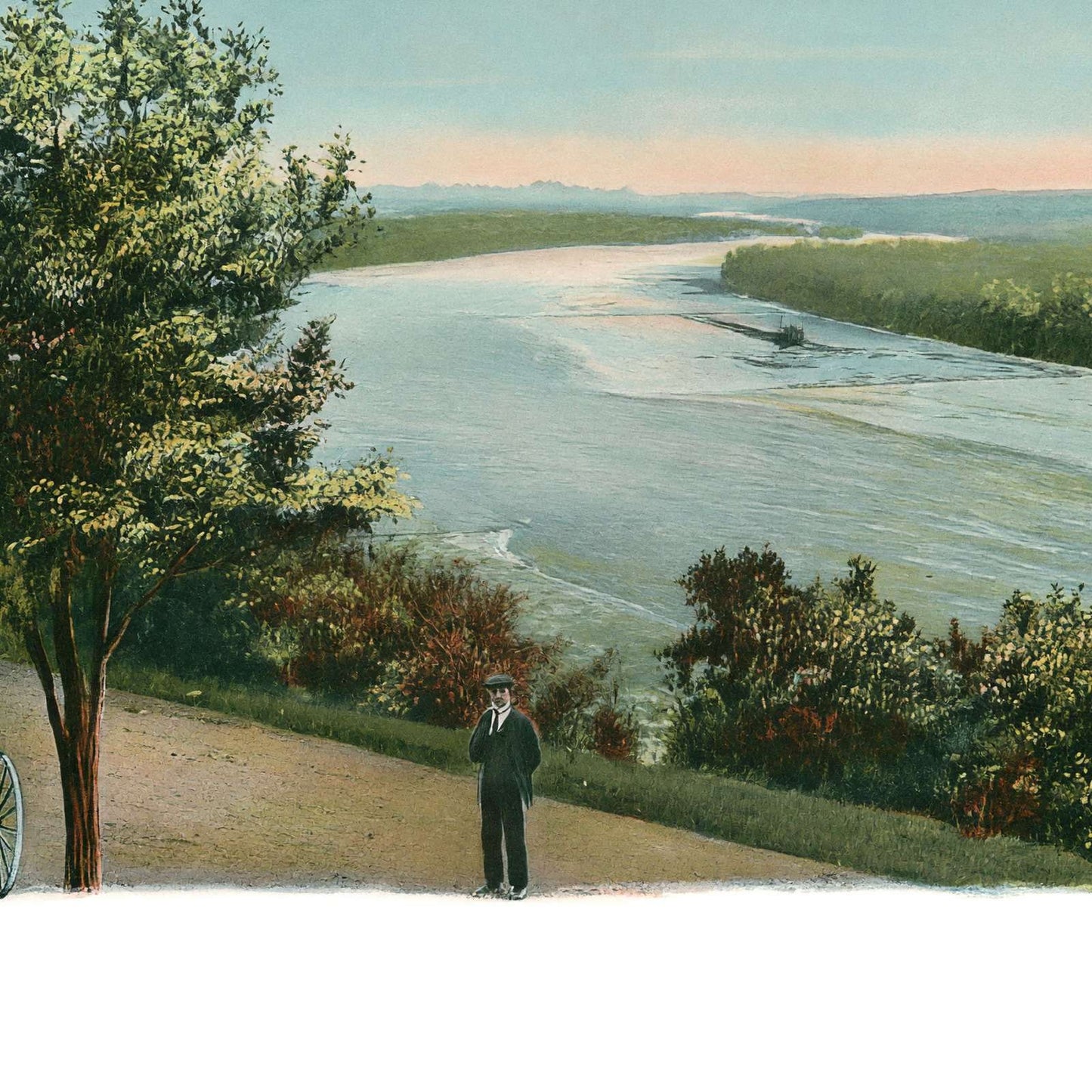 Mississippi River from Indian Mound Park St Paul in 1906 Vintage Print